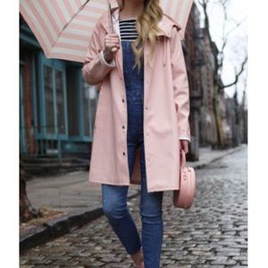 LIKE NEW Zara Pink Rubberized Parka Raincoat